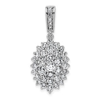 14k White Gold 2 1/2ct Lab Grown Diamond VS/SI G+ Comp Cluster Pendant