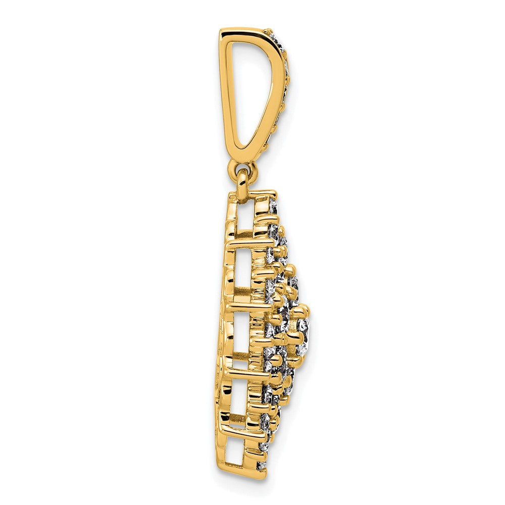 14k 2 1/2ct Lab Grown Diamond VS/SI G+ Comp Cluster Pendant