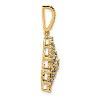 14k 2 1/2ct Lab Grown Diamond VS/SI G+ Comp Cluster Pendant