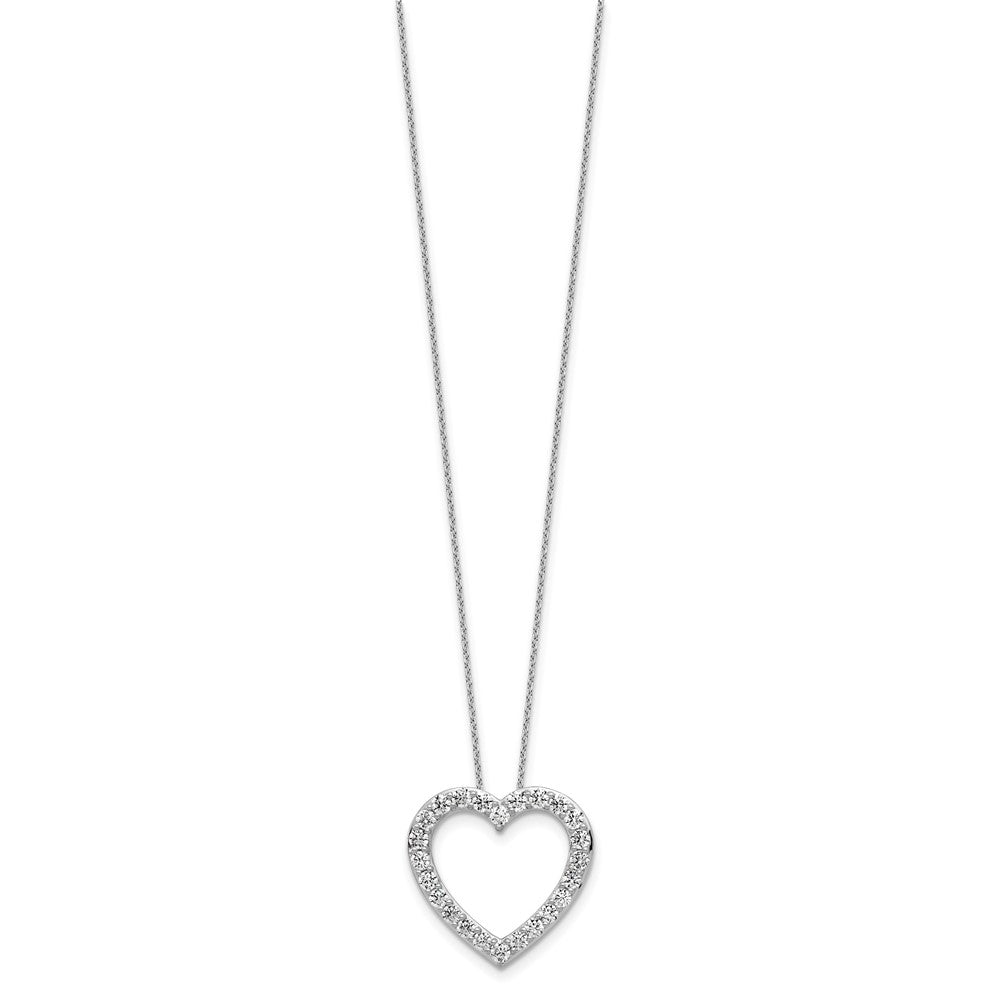 14kw 1 3/8ct Lab Grown Diamond VS/SI+ G+ Comp 18in Heart Necklace