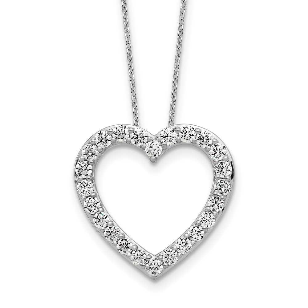 14kw 1 3/8ct Lab Grown Diamond VS/SI+ G+ Comp 18in Heart Necklace