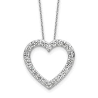 14kw 1 3/8ct Lab Grown Diamond VS/SI+ G+ Comp 18in Heart Necklace