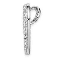14k White Gold 1 1/2ct Lab Grown Diamond VS/SI+ G+ Comp Heart Chain Slide
