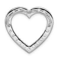 14k White Gold 1 1/2ct Lab Grown Diamond VS/SI+ G+ Comp Heart Chain Slide