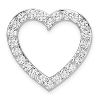 14k White Gold 1 1/2ct Lab Grown Diamond VS/SI+ G+ Comp Heart Chain Slide
