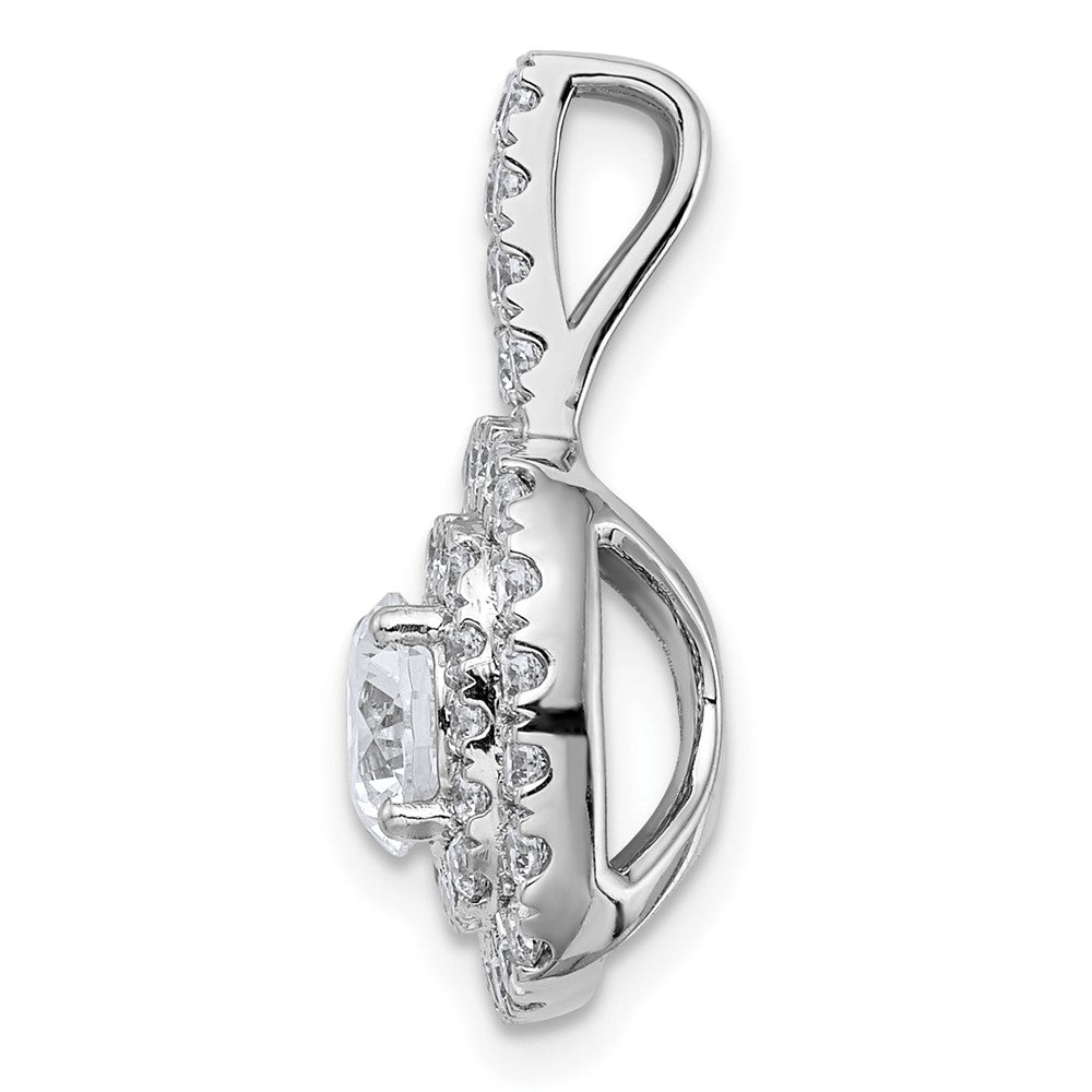 14kw 1 1/2ct Lab Grown Diamond VS/SI+ G+ Comp Double Halo Pendant