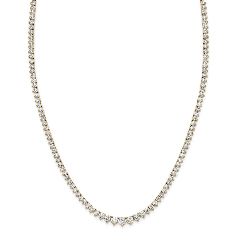 14k 6 1/2ct Lab Grown Diamond VS/SI+ G+ 18in Graduated Tennis Necklace