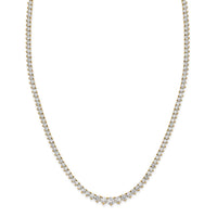 14k 6 1/2ct Lab Grown Diamond VS/SI+ G+ 18in Graduated Tennis Necklace