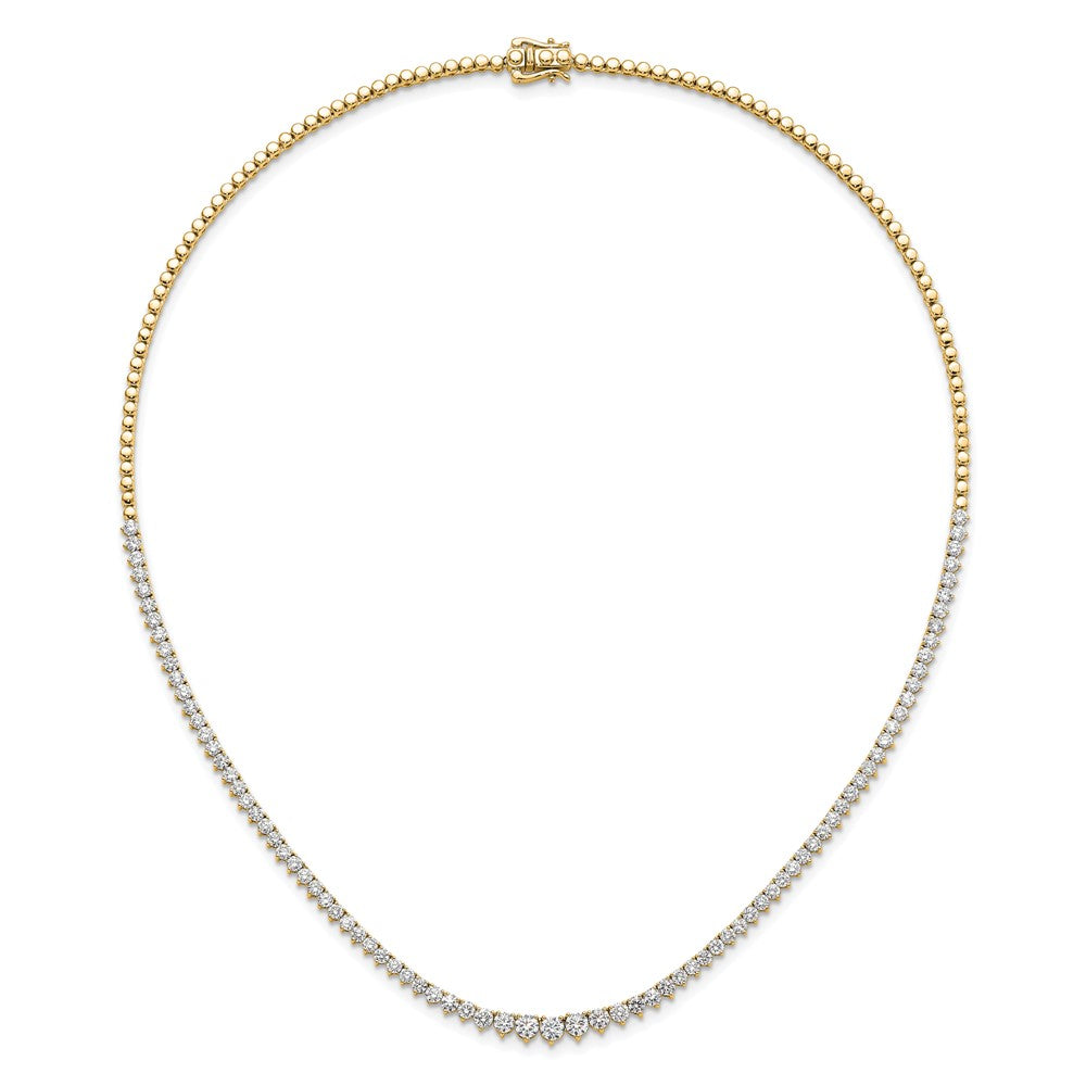 14k 6 1/2ct Lab Grown Diamond VS/SI+ G+ 18in Graduated Tennis Necklace