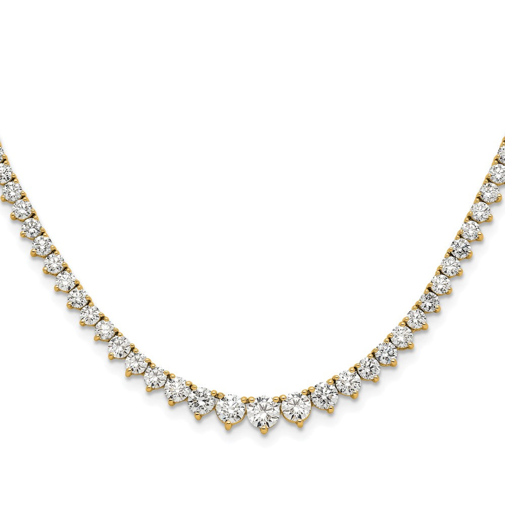 14k 6 1/2ct Lab Grown Diamond VS/SI+ G+ 18in Graduated Tennis Necklace