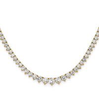 14k 6 1/2ct Lab Grown Diamond VS/SI+ G+ 18in Graduated Tennis Necklace