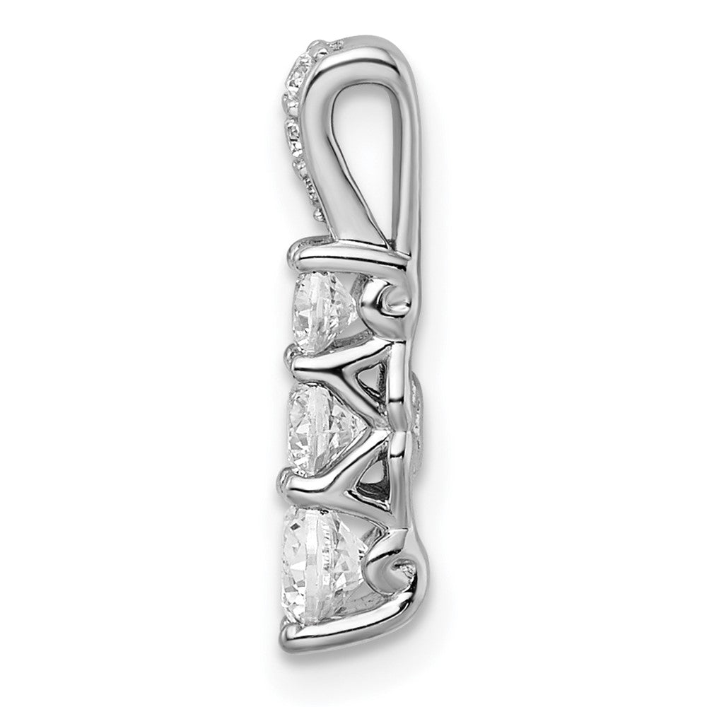 14k White Gold 1/2 ct Lab Grown Diamond VS/SI+ G+ 3 Stone Chain Slide