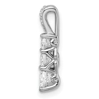 14k White Gold 1/2 ct Lab Grown Diamond VS/SI+ G+ 3 Stone Chain Slide