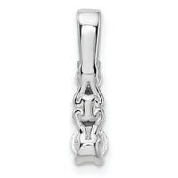 14k White Gold 1/2 ct Lab Grown Diamond VS/SI+ G+ 3 Stone Chain Slide