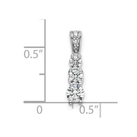 14k White Gold 1/2 ct Lab Grown Diamond VS/SI+ G+ 3 Stone Chain Slide