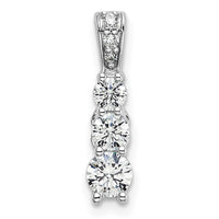 14k White Gold 1/2 ct Lab Grown Diamond VS/SI+ G+ 3 Stone Chain Slide