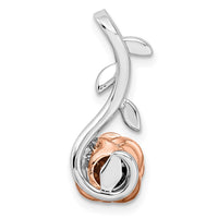 14ktt 1/4ct Lab Grown Diamond VS/SI+ G+ Comp Rose w/ Stem Chain Slide