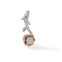 14ktt 1/4ct Lab Grown Diamond VS/SI+ G+ Comp Rose w/ Stem Chain Slide