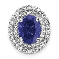 14kw 1/5ct Lab Grown Diamond VS/SI+ G+ & Cr Blue Sapphire Chain Slide