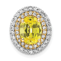 14ktt 1/5ct Lab Grown Dia VS/SI+ G+ & Cr Yellow Sapphire Chain Slide