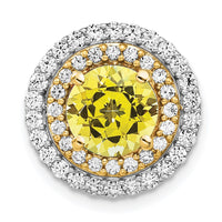 14ktt 5/8ct Lab Grown Dia VS/SI+ G+ & Cr Yellow Sapphire Chain Slide