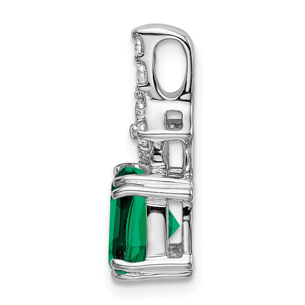 14kw 1/5ct Lab Grown Diamond VS/SI+ G+ &Cr Emerald Comp Pendant