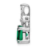 14kw 1/5ct Lab Grown Diamond VS/SI+ G+ &Cr Emerald Comp Pendant