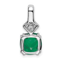 14kw 1/5ct Lab Grown Diamond VS/SI+ G+ &Cr Emerald Comp Pendant