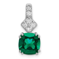 14kw 1/5ct Lab Grown Diamond VS/SI+ G+ &Cr Emerald Comp Pendant