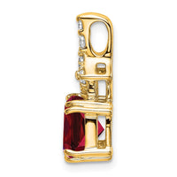14k 1/5ct Lab Grown Diamond VS/SI+ G+ &Cr Ruby Comp Pendant