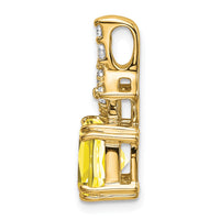 14k 1/5ct Lab Grown Diamond VS/SI+ G+ &Cr Yellow Sapphire Comp Pendant