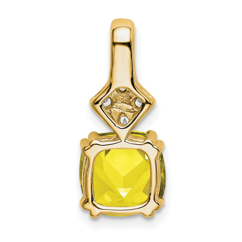 14k 1/5ct Lab Grown Diamond VS/SI+ G+ &Cr Yellow Sapphire Comp Pendant