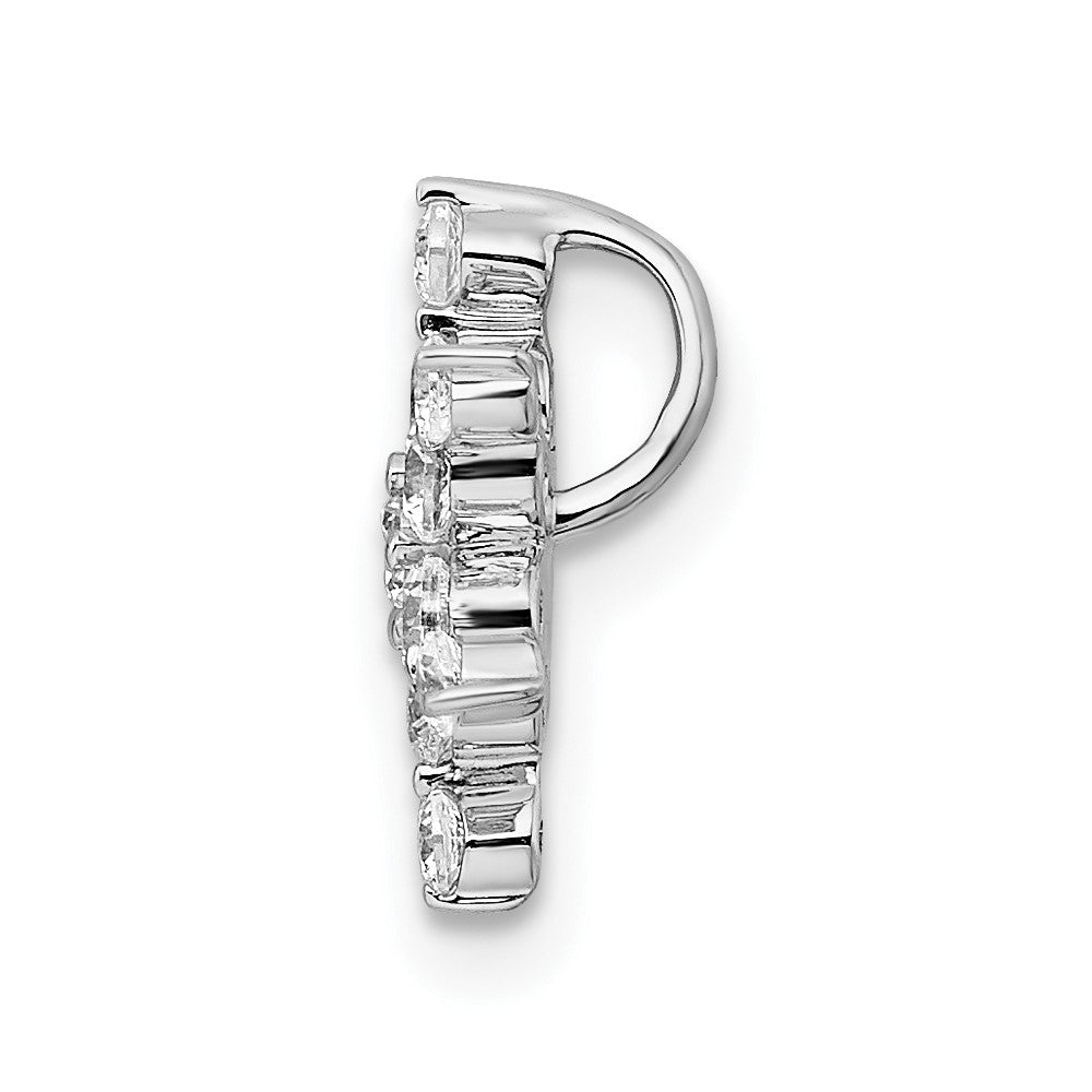 14k White Gold 1/2 ct Lab Grown Dia VS/SI+ G+ Comp Star Chain Slide Pendant
