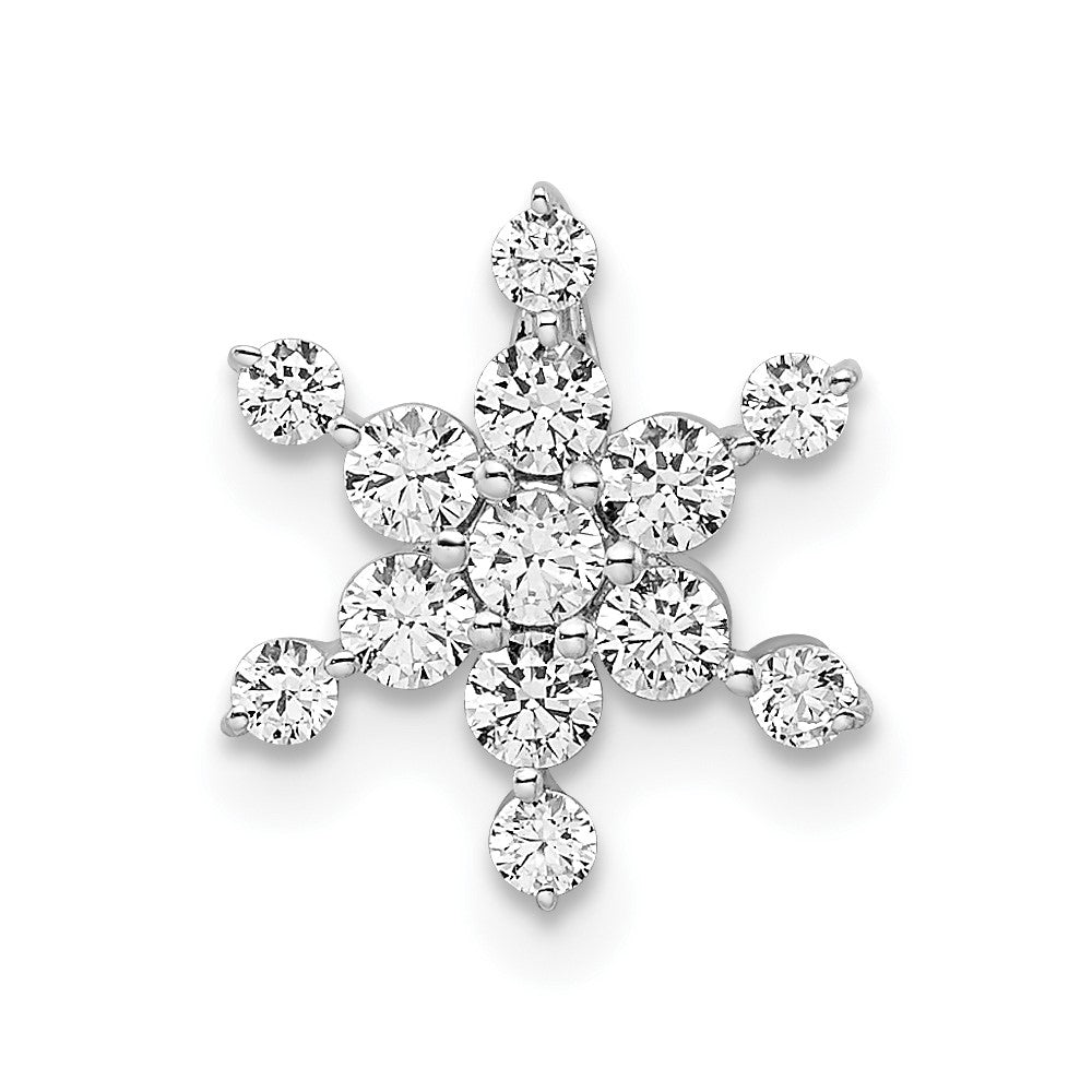 14k White Gold 1/2 ct Lab Grown Dia VS/SI+ G+ Comp Star Chain Slide Pendant