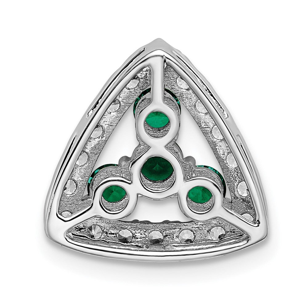 14kw 1/2ct Lab Grown Diamond VS/SI+ G+ &Cr Emerald Comp Chain Slide