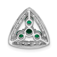 14kw 1/2ct Lab Grown Diamond VS/SI+ G+ &Cr Emerald Comp Chain Slide