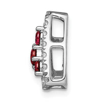 14kw 1/2ct Lab Grown Diamond VS/SI+ G+ &Cr Ruby Comp Chain Slide