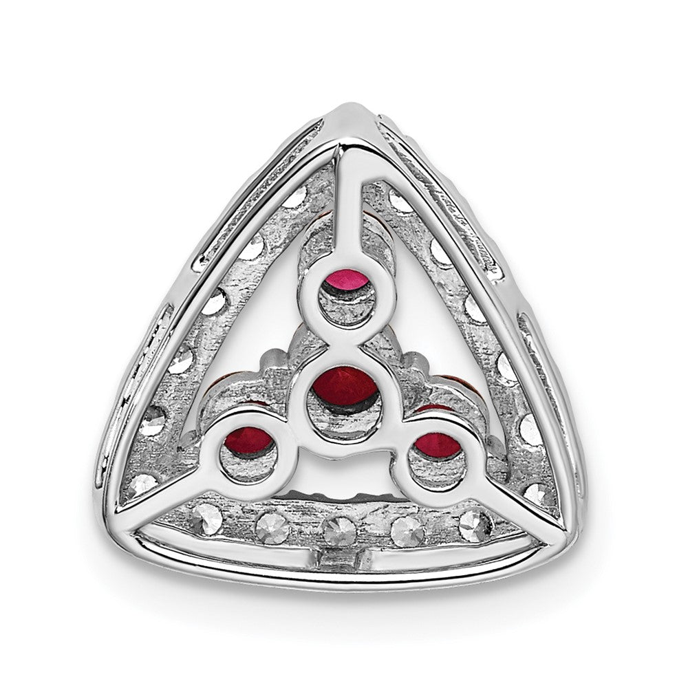 14kw 1/2ct Lab Grown Diamond VS/SI+ G+ &Cr Ruby Comp Chain Slide