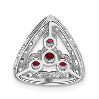 14kw 1/2ct Lab Grown Diamond VS/SI+ G+ &Cr Ruby Comp Chain Slide