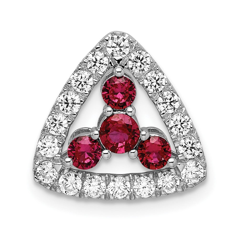14kw 1/2ct Lab Grown Diamond VS/SI+ G+ &Cr Ruby Comp Chain Slide