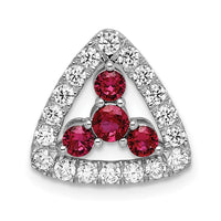 14kw 1/2ct Lab Grown Diamond VS/SI+ G+ &Cr Ruby Comp Chain Slide