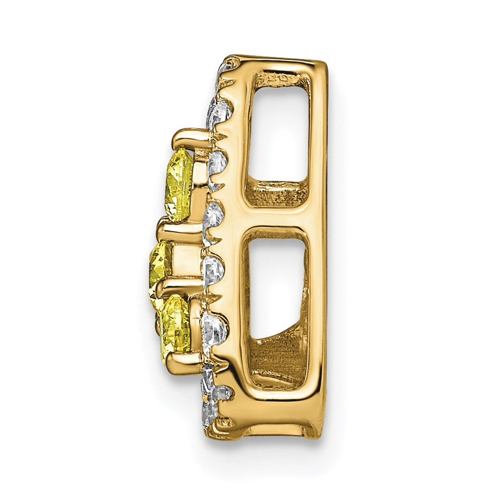 14k 1/2ct Lab Grown Diamond VS/SI+ G+ &Cr Yellow Sapp Comp Chain Slide