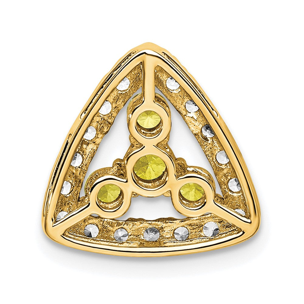 14k 1/2ct Lab Grown Diamond VS/SI+ G+ &Cr Yellow Sapp Comp Chain Slide