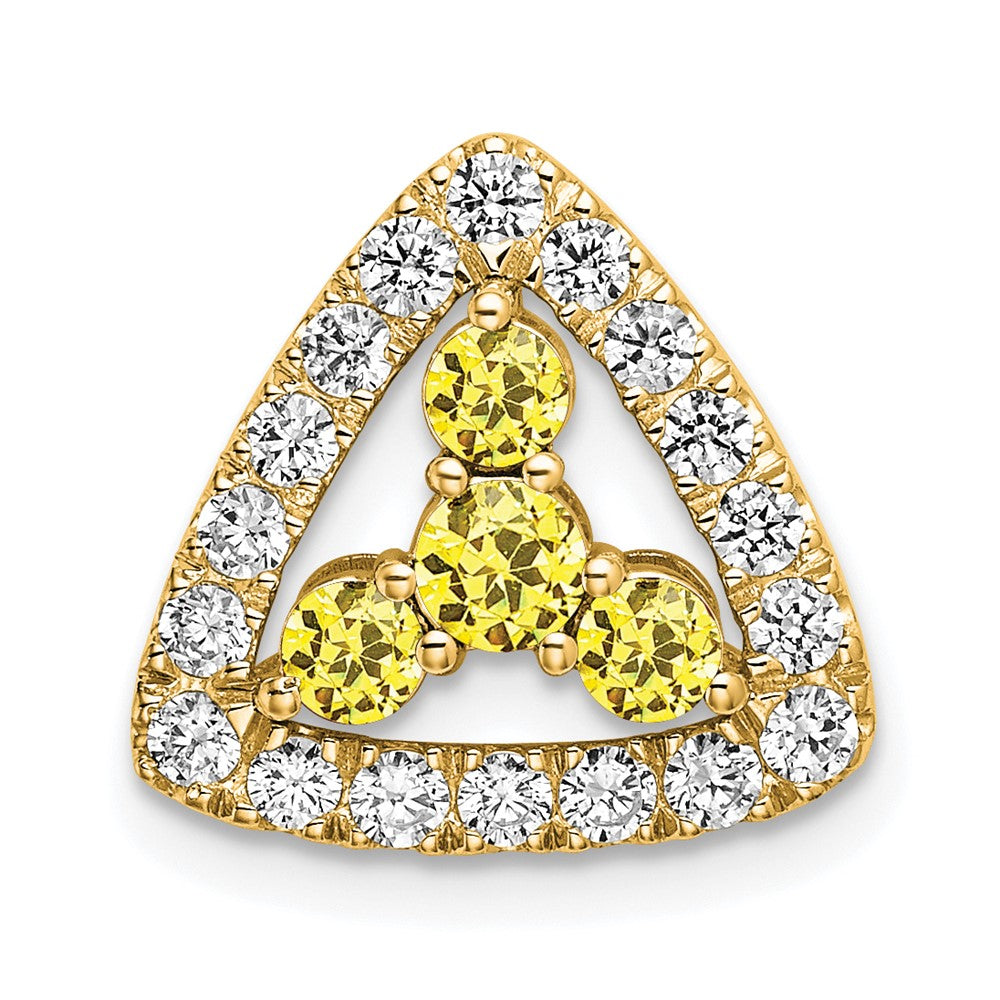 14k 1/2ct Lab Grown Diamond VS/SI+ G+ &Cr Yellow Sapp Comp Chain Slide