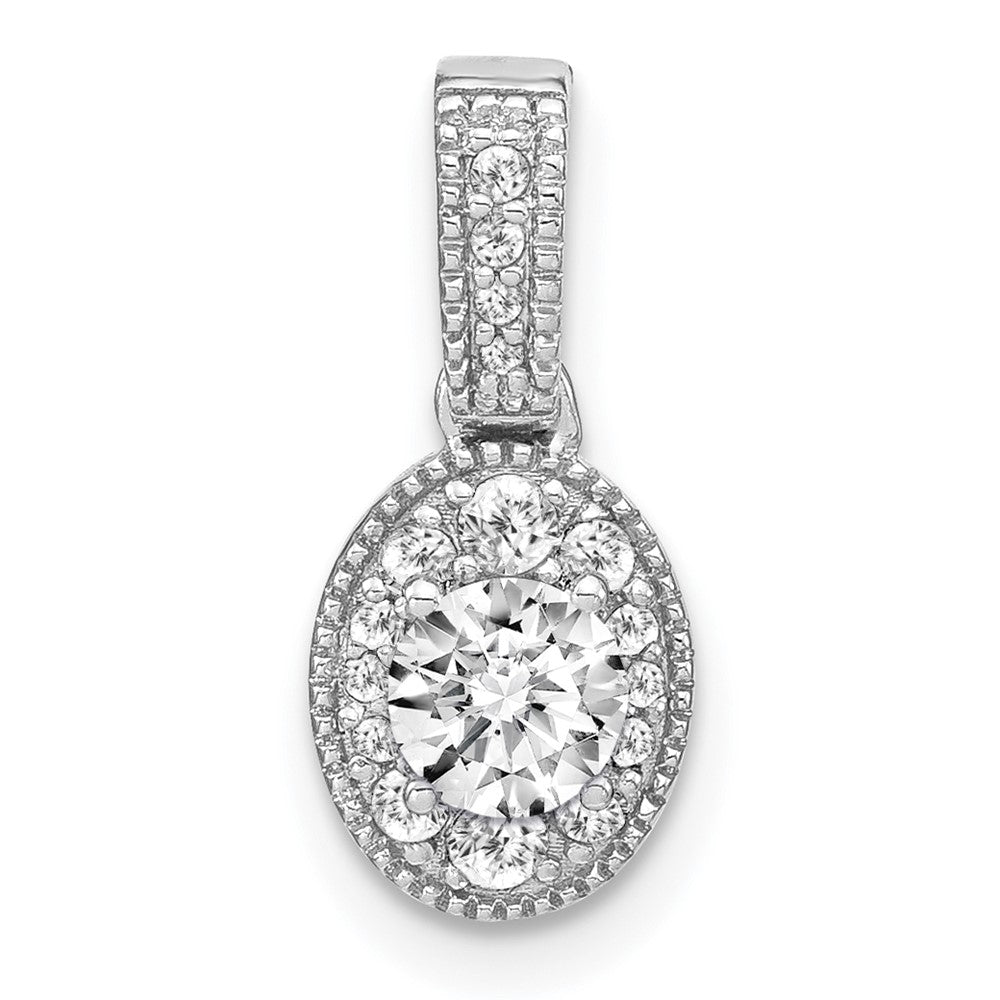 14kw 1/2ct Lab Grown Diamond VS/SI+ G+ Oval Comp Vintage Pendant