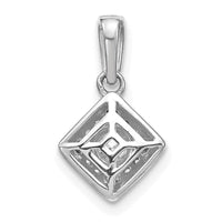 14kw 1/2ct Lab Grown Diamond VS/SI+ G+ Comp Square Vintage Pendant