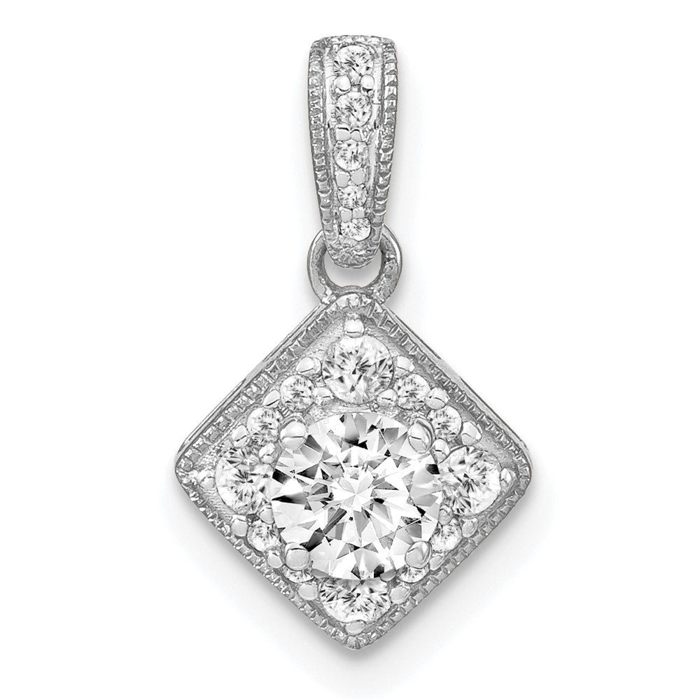 14kw 1/2ct Lab Grown Diamond VS/SI+ G+ Comp Square Vintage Pendant