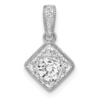 14kw 1/2ct Lab Grown Diamond VS/SI+ G+ Comp Square Vintage Pendant