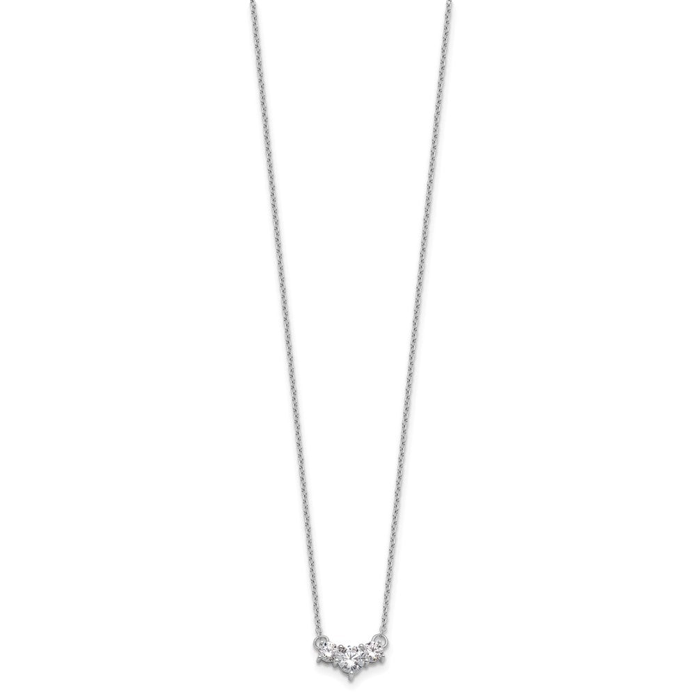 14kw 3/4ct Lab Grown Diamond VS/SI+ G+ Comp 18in 3 Stone Necklace
