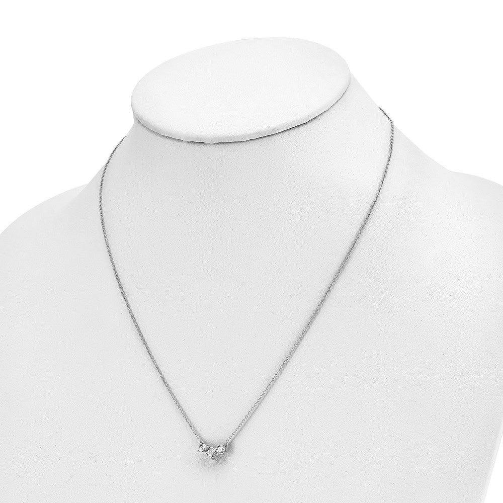 14kw 3/4ct Lab Grown Diamond VS/SI+ G+ Comp 18in 3 Stone Necklace